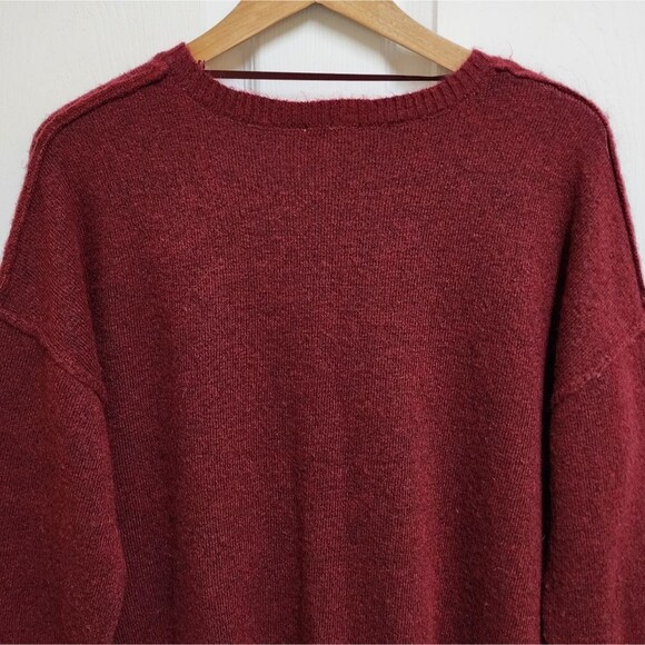 Westbound Sweater Womens M Red Wool Blend Tunic Oversized Crew Long Sleeve Soft - Picture 5 of 9